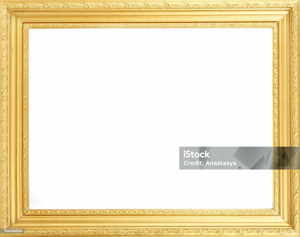 Gold plated wooden picture frame Art Museum Stock Photo