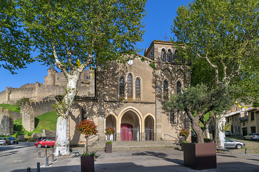 Saint Gimer Church is located at the foot of the city, Carcassonne, France