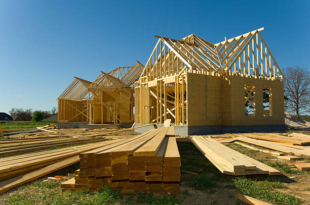 A picture of a house built by the construction industry stock photo