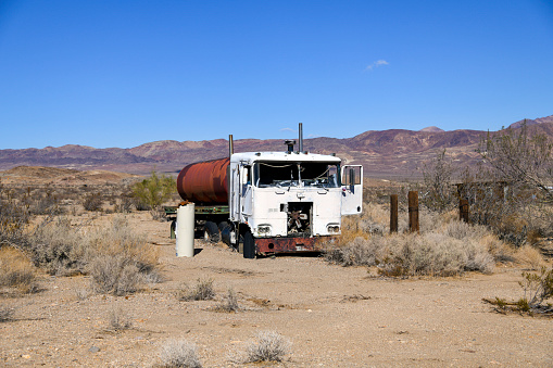 Rusted abandoned big rig