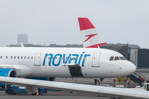 Copenhagen, Denmark - July 27, 2022: Plane on Swedish airline Novair.