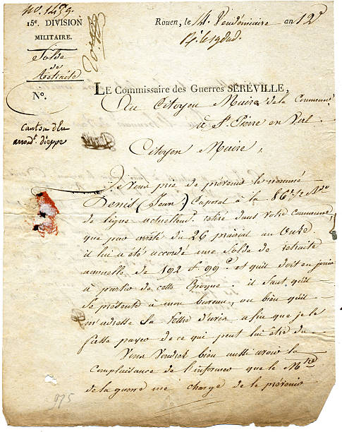istock antique handwritten French script on parchment paper 144329273
