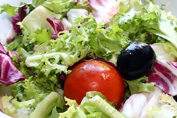 fresh salad stock photo