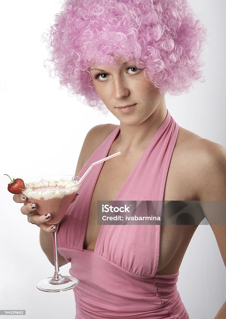 girl in rosa - Foto de stock de Acurrucado libre de derechos