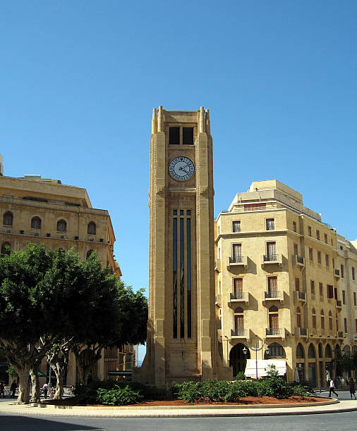 Place of the clock Place de l'horloge in downtown Beirut, Lebanon. alintal stock pictures, royalty-free photos & images