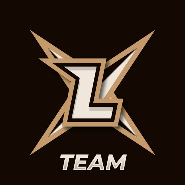 istock Initial L simple esport logo design element, gamer logo, star icon, sword gamer, shuriken logo 1443299731