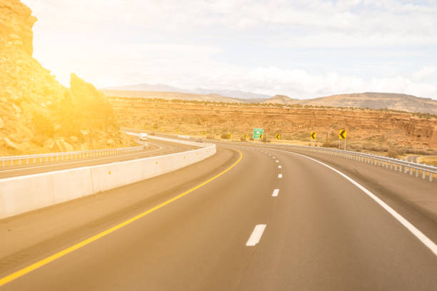 istock Highway road through the canyons and mountains 1443300269