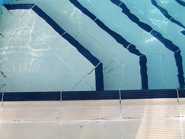 Blue lines Swimming pool steps, abstract composition. alintal stock pictures, royalty-free photos & images
