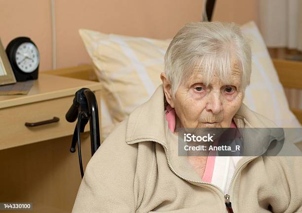 Portrait Of Senior Lady With Gray Sweater Stock Photo - Download Image Now - Senior Women, 80-89 Years, Adult