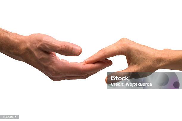 Two Hands Contact Stock Photo - Download Image Now - Adult, Adults Only, Agreement