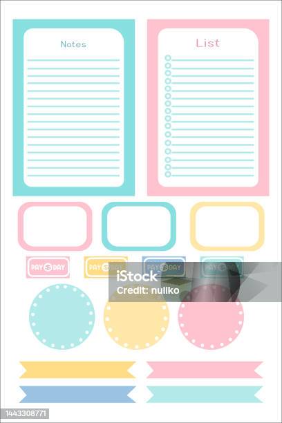 Note Sticker Design Template Note Paper And Simple Sticker Template Set Stock Illustration ...