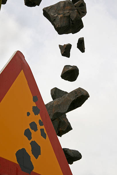 Danger- rolling stones stock photo