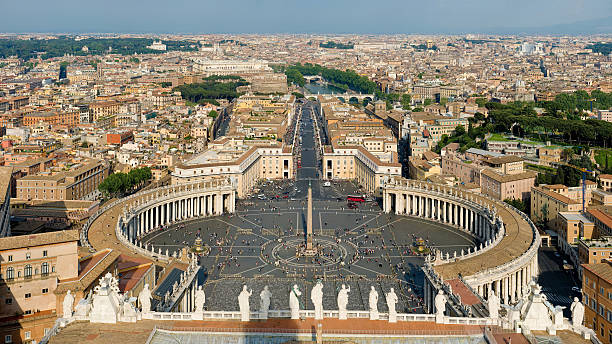 View of St Peter's Square in Vatican City stock photo