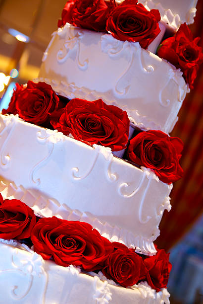 Leaning Wedding Cake stock photo