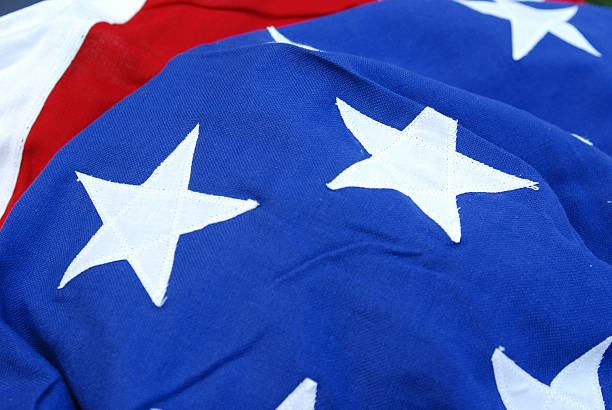 istock Close up of American Flag Cloth 144331178