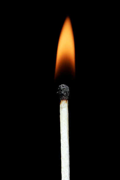 Burning Match - Flame stock photo