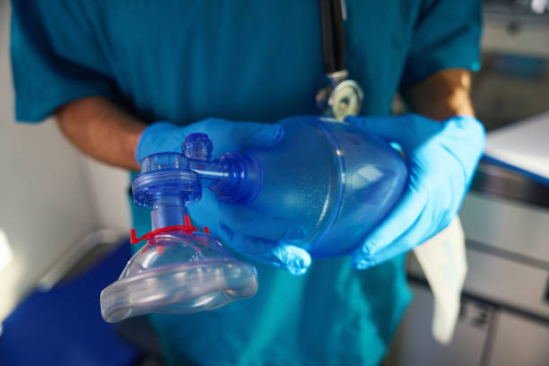 istock Doctor holds in his hands a device for oxygen resuscitation 1443312572