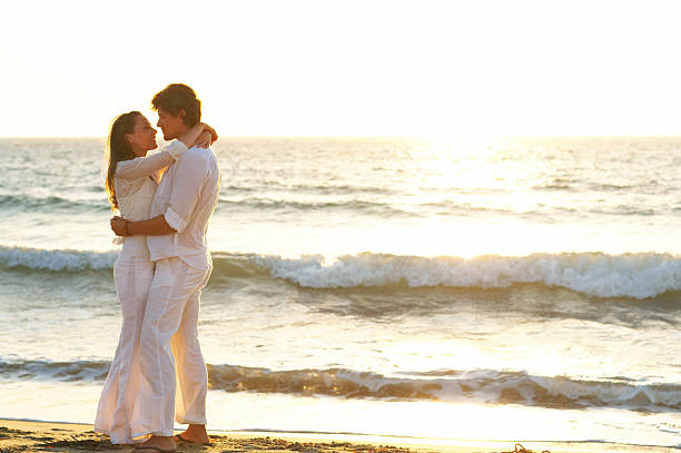 istock Couple loving on the beach 144331339