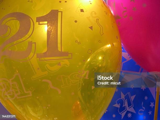 21st Birthday Balloons Stock Photo - Download Image Now - 20-24 Years, Birthday, Balloon