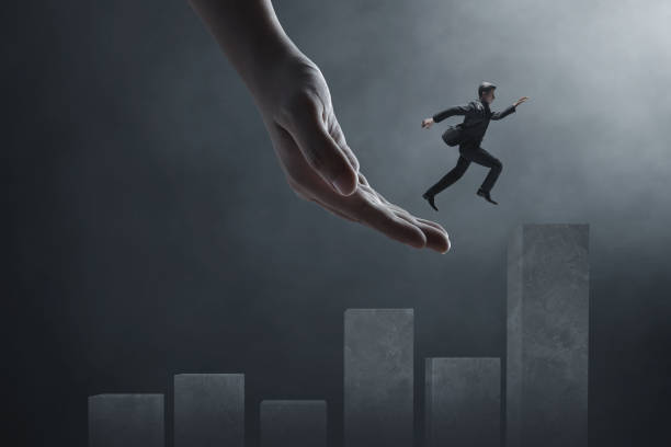 istock Business man jumping 3d illustration 1443314342