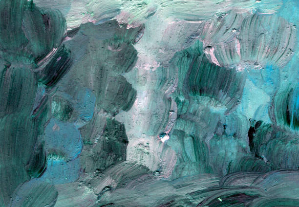 istock Picturesque Blue gray acrylic painting texture 1443316445