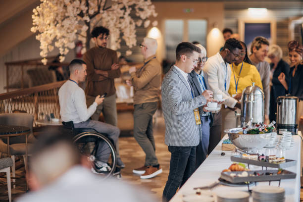 istock Business people at banquet 1443317054