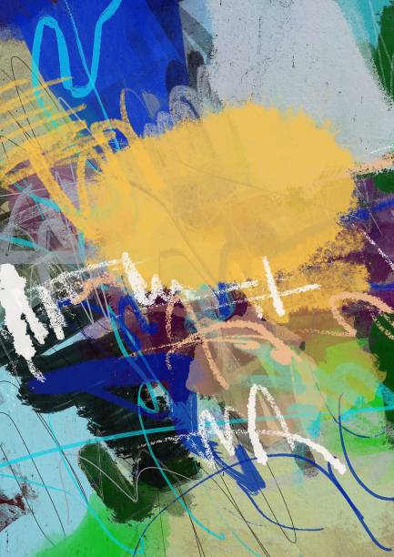 istock Hand drawn brush stroke, color painting's background 1443318179