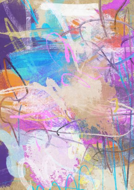 istock Hand drawn brush stroke, color painting's background 1443318191