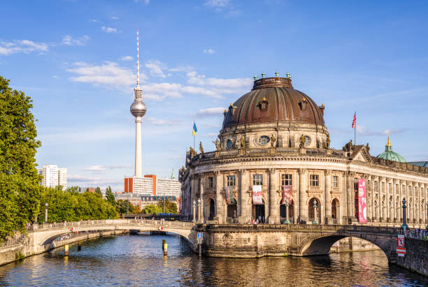 Berlin - Bode Museum and TV Tower stock photo