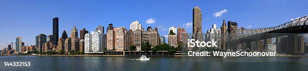 New York City East River Panorama Stock Photo - Download Image Now - Architecture, Blue, Bridge - Built Structure