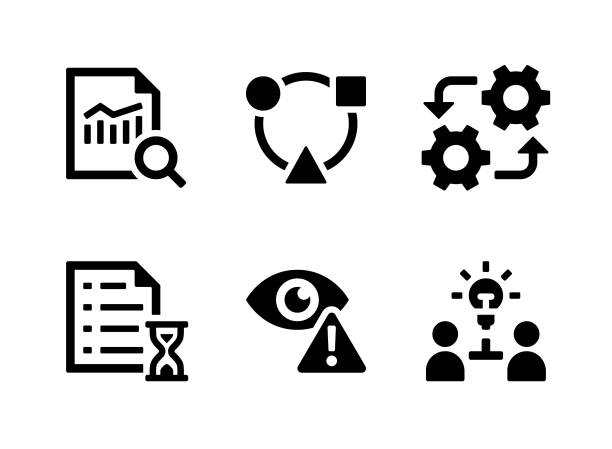 tập hợp đơn giản của quản lý khủng hoảng vector solid icons - thích nghi hình minh họa sẵn có