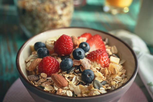 istock Healthy Muesli with Fresh Berries for Breakfast 1443330392