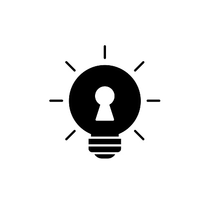 Key Idea Solid Flat Icon. The Icon is suitable for web pages, mobile apps, UI, UX, and GUI design.