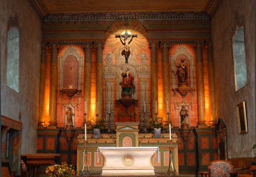 Altar inside The Basilica of Our Lady of the Rosary in Fatima, Portugal