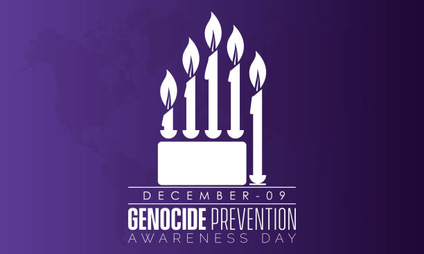 ilustraciones, imágenes clip art, dibujos animados e iconos de stock de concepto de diseño de ilustración vectorial del día de prevención del genocidio o recordar a las víctimas prevenir el genocidio observado el 9 de diciembre - genocide