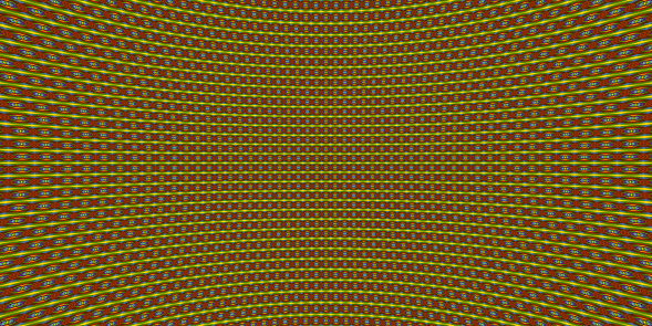 Abstract background of tiny multi colored intertwined rows of ellipses shaping a concave surface