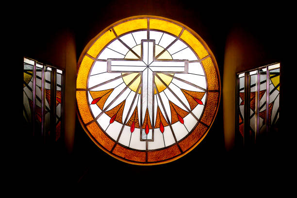 Image of the cross of Jesus Christ in a public church in a rural town.