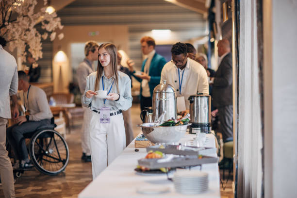 istock Business people at banquet 1443337926