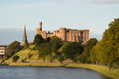 inverness castle including the river ness,in late summer