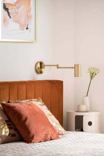 istock Cozy bed and decorations in elegant bedroom 1443338693