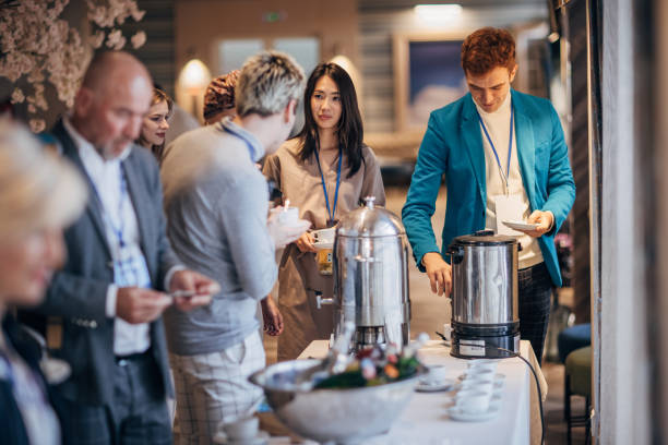 istock Business people at banquet 1443338807