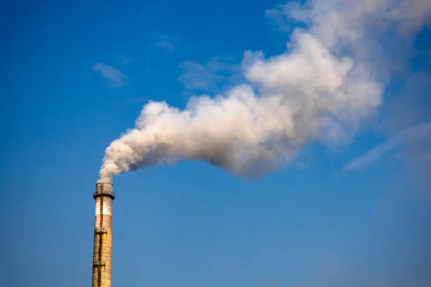istock Industrial smoke stack of coal power plant. 1443339587