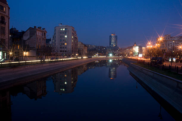 City landscape by night stock photo