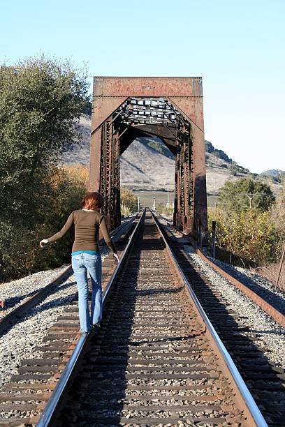 istock Girl Walking on Tracks 144334180