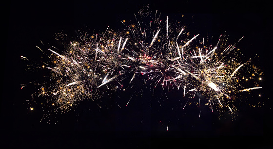 Round frame made of sparkler trace. You can add your message inside. Isolated on black.