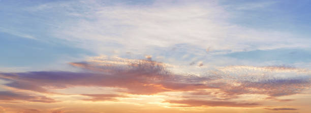 istock Awe bright amber and pink colored dramatic sky at sunset 1443344813