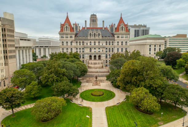 istock New York State Capitol Building in Albany - Aerial View 1443344889