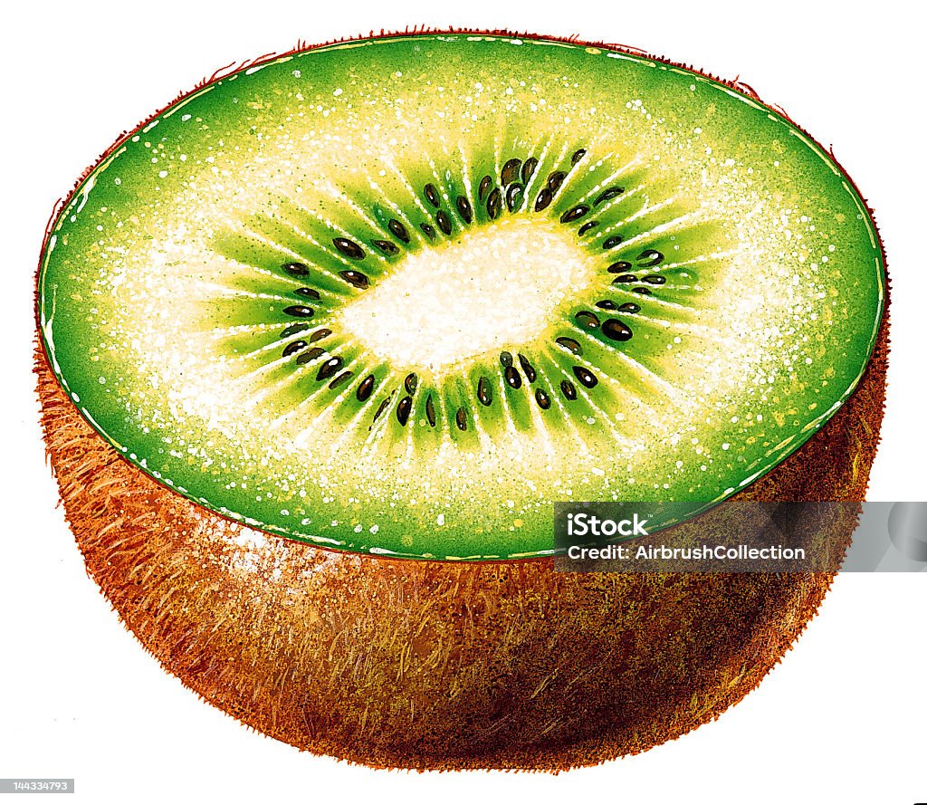 Illustré kiwi -Cut à moitié - Illustration de Agriculture libre de droits