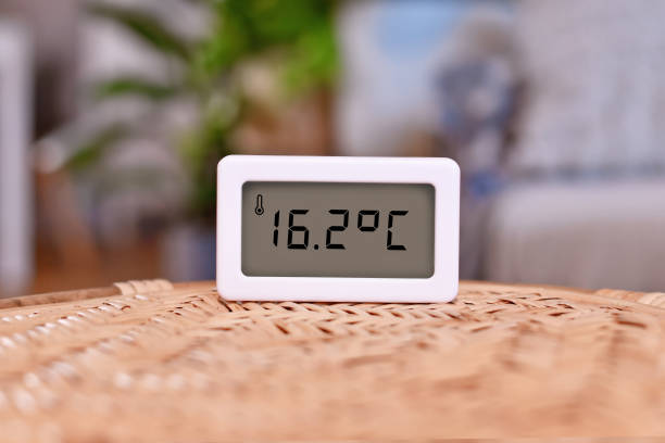 istock Thermometer showing cold temperature of 16.7 degree Celsius 1443349596