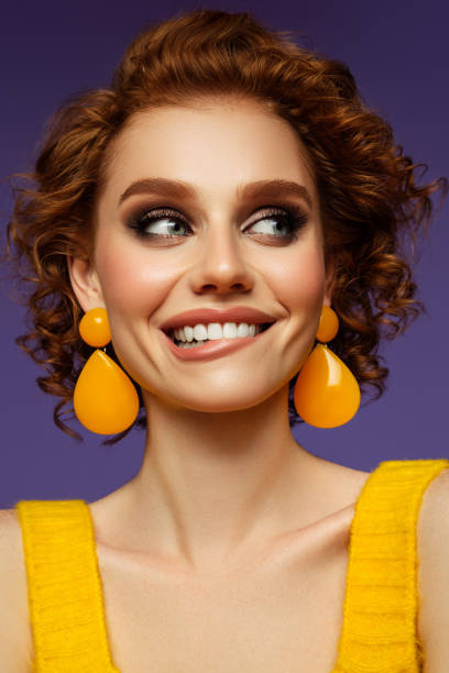 istock Beautiful emotional woman with bright make-up 1443351566